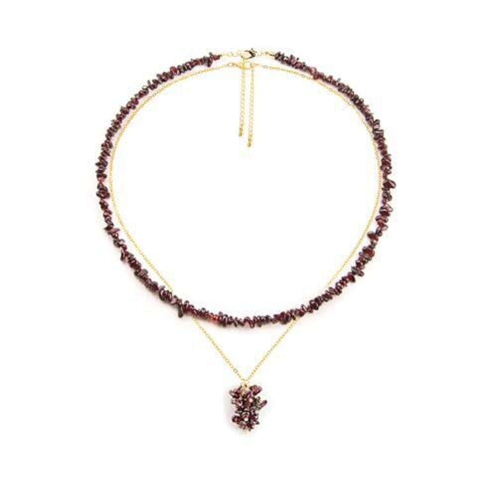 8787 Garnet Necklace Beaded Necklaces Handmade Natural Stone Raw Crystal